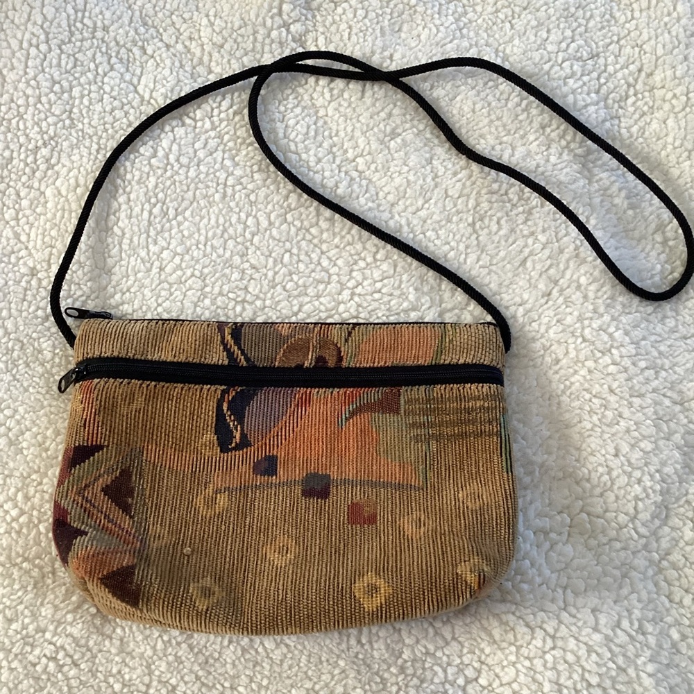 Vintage Danny K Beverly Hills Tapestry Crossbody Purse Boho Artsy Granola